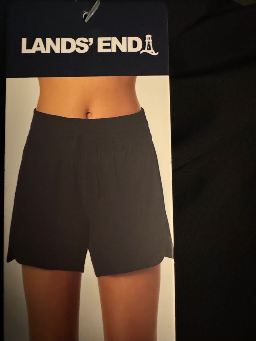 Lands' End Women's Black Athletic Pull-On Shorts
